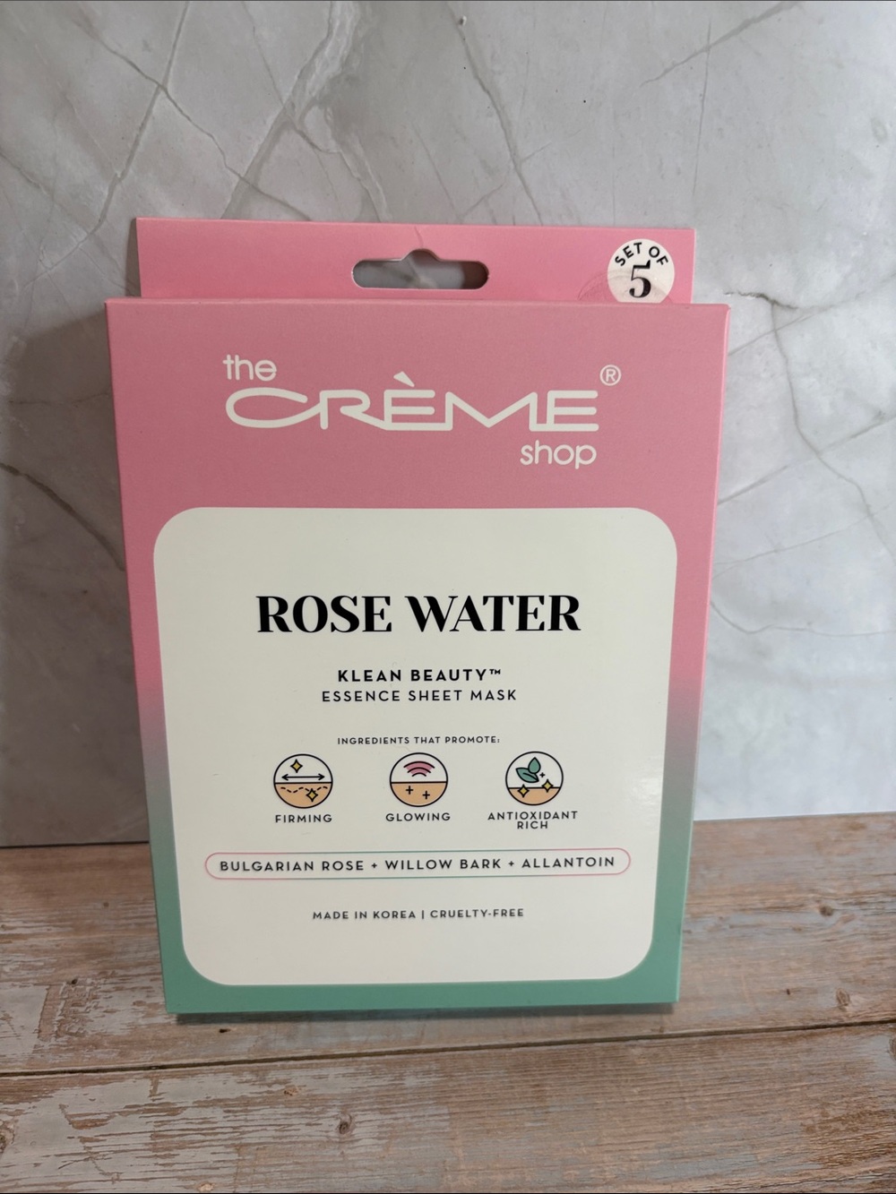 The Crème Shop Rose Water Essence Sheet Mask — Pink